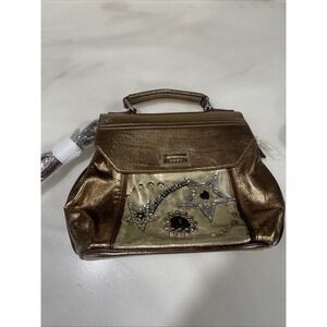 Nicole Lee Metallic Gold Star Embellished Beaded Bag NEW‎ Y2K Artsy